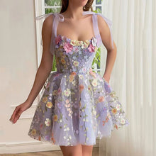 Load image into Gallery viewer, Embroidery Floral Corset Dress