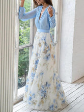 Load image into Gallery viewer, Stunning Floral Print V-Neck Maxi Dress
