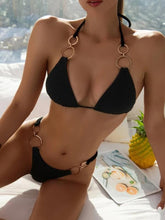 Load image into Gallery viewer, Ring Neck Solid Thong Bikini