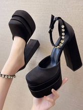 Load image into Gallery viewer, Rhinestone Double-Layered Platform Toe-Cap Sandals