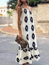 Laden Sie das Bild in den Galerie-Viewer, Sunshine Ethnic Print One Shoulder Loose Maxi Dress