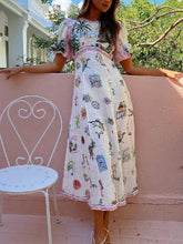 Carregar imagem no visualizador da galeria, Feature Printed Ethnic Style Round Neck Midi Dress