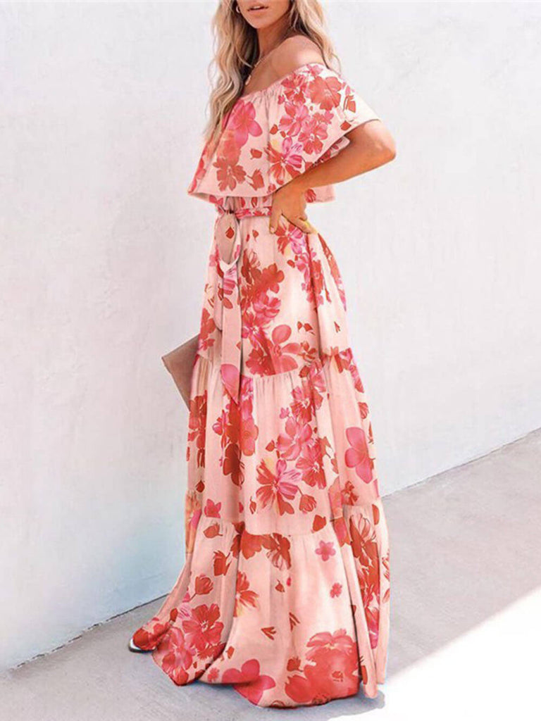 Printed Wrap Maxi Dress