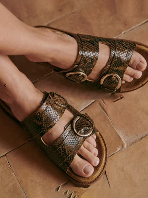 Flat Double Buckle Sandals