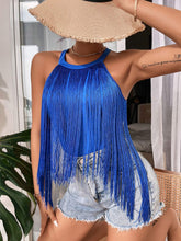 Load image into Gallery viewer, Elegant Halter Neck Tassel Top