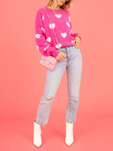 Load image into Gallery viewer, Heart Valentine&#39;s Day Crew Neck Sweater