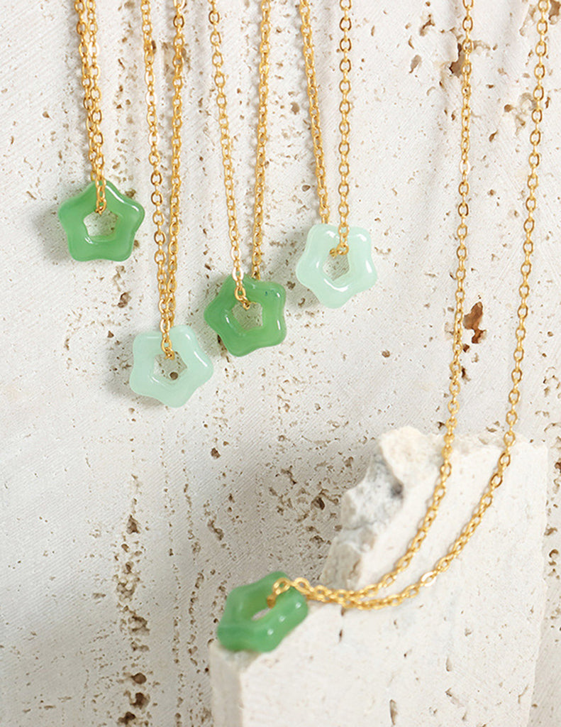 Collier en Jade Fleur