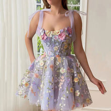 Load image into Gallery viewer, Embroidery Floral Corset Dress