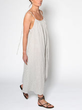 Load image into Gallery viewer, Low Back With Gray Stripes White Long Dress