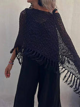 Indlæs billede til gallerivisning Hollow Out Tassel Knit Cover-Up Top