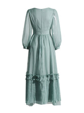 Laden Sie das Bild in den Galerie-Viewer, Ruffled Silk Stardust Maxi Dress