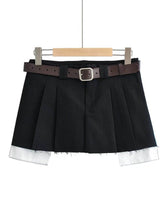 Load image into Gallery viewer, Raw Edge Pleated A-Line Skirt