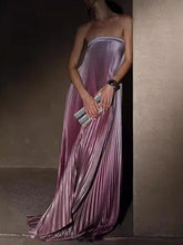 Load image into Gallery viewer, Gradient Strapless Pleated Sleeveless Dress