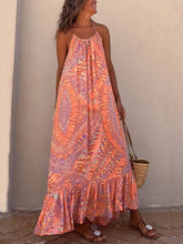 Laden Sie das Bild in den Galerie-Viewer, Golden Times Ethnic Print A-line Vacation Maxi Dress