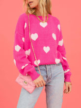 Load image into Gallery viewer, Heart Valentine&#39;s Day Crew Neck Sweater