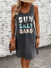 Carica l&#39;immagine nel visualizzatore di Gallery, Summer U Neck Letter Printed Casual Comfortable Vest Dress