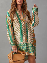 Load image into Gallery viewer, Never Too Late Boho Print Long Sleeve Mini Dress