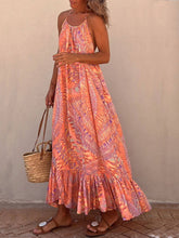 Carregar imagem no visualizador da galeria, Golden Times Ethnic Print A-line Vacation Maxi Dress