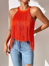 Load image into Gallery viewer, Elegant Halter Neck Tassel Top
