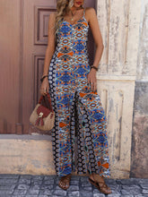 Load image into Gallery viewer, Ethnic Suspender Print Wide-Leg Jumpsuit