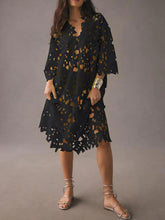 Load image into Gallery viewer, Lace Cover Up Beach Midi Dress