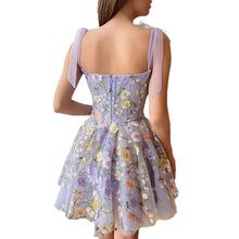 Load image into Gallery viewer, Embroidery Floral Corset Dress