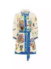 Indlæs billede til gallerivisning Temperament Peplum Printed Cardigan Dress