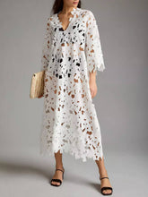 Load image into Gallery viewer, Lace Cover Up Beach Midi Dress