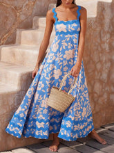 Načíst obrázek do prohlížeče Galerie, Printed Square Neck Strap Maxi Dress