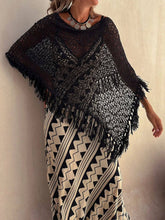 Load image into Gallery viewer, Hollow Out Tassel Knit Cover-Up Top