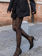 Load image into Gallery viewer, Leopard Print Vintage Jacquard Tights