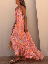 Carica l&#39;immagine nel visualizzatore di Gallery, Golden Times Ethnic Print A-line Vacation Maxi Dress