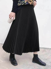 Load image into Gallery viewer, Elastic High-Waisted Pleated Midi Skirt