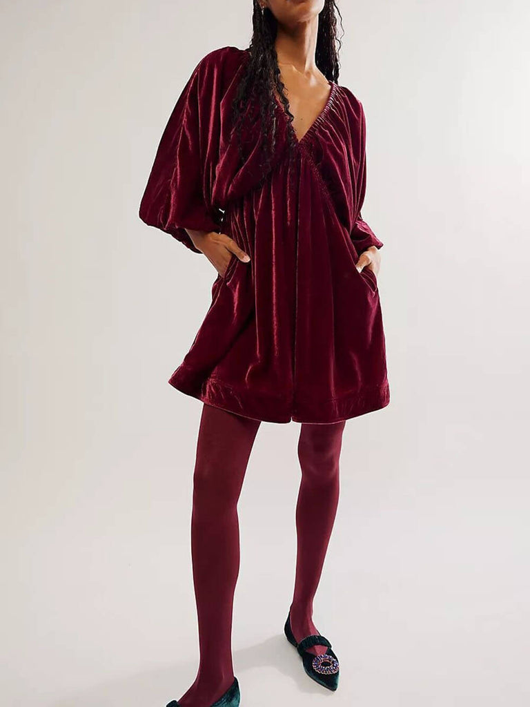 Robe courte en velours Portia