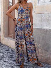 Load image into Gallery viewer, Ethnic Suspender Print Wide-Leg Jumpsuit