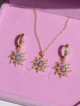 Laden Sie das Bild in den Galerie-Viewer, Retro Dopamine Sun Necklace Opal Pendant Opal Necklace Earrings