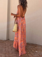 Carregar imagem no visualizador da galeria, Golden Times Ethnic Print A-line Vacation Maxi Dress