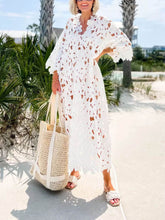 Load image into Gallery viewer, Lace Cover Up Beach Midi Dress