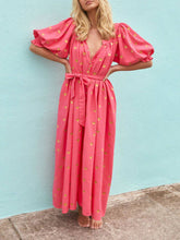 Laden Sie das Bild in den Galerie-Viewer, Printed Cardigan Short Sleeve Oversized Midi Dress