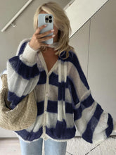 Carica l&#39;immagine nel visualizzatore di Gallery, Cozy Stripe Sweater Cardigan