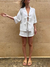 Carregar imagem no visualizador da galeria, Summer Strappy Hollow Short-Sleeved Shirt And Shorts Two-Piece Set