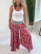 Laden Sie das Bild in den Galerie-Viewer, Ethnic Print Elastic Patchwork Waist Lightweight Pants