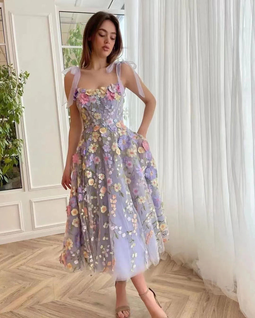 Embroidery Floral Corset Dress