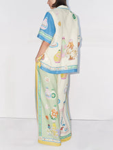 Load image into Gallery viewer, Exquisite Vintage Court Painted Print Wide Leg Pants