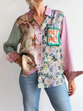 画像をギャラリービューアに読み込む, Personalized Graffiti Casual Satin Print Long-Sleeved Shirt