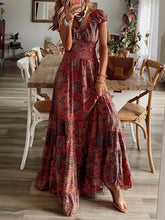 Carica l&#39;immagine nel visualizzatore di Gallery, Bohemian Waisted Floral Print Dress