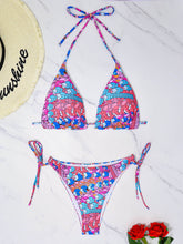 Load image into Gallery viewer, lace-Up Printed Bikini