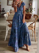 Görseli Galeri görüntüleyiciye yükleyin, Bohemian Waisted Floral Print Dress