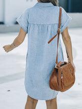 Load image into Gallery viewer, Chelsea Pocketed Denim Button Down Shirt Dress