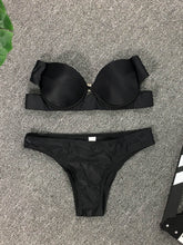 Load image into Gallery viewer, Strapless Black Hard-Packed Bikini